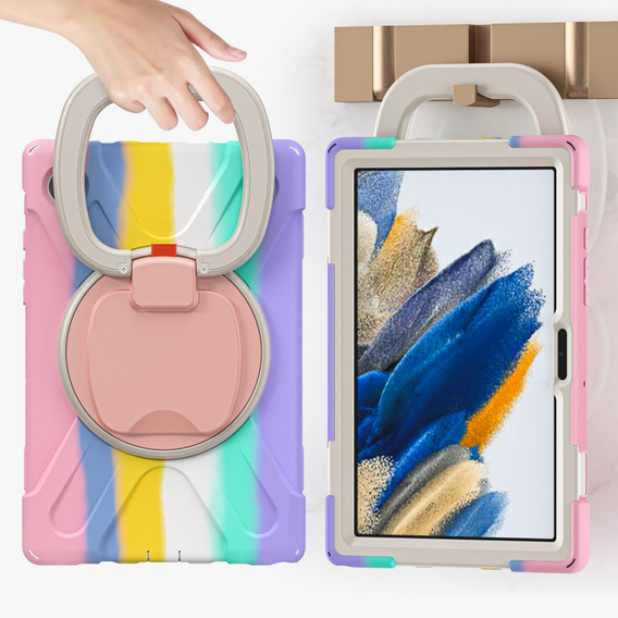 Etui dla dzieci do Samsung Galaxy tab A8 10.5 SM-X200 SM-X205, pancerne z paskiem, wielokolorowe