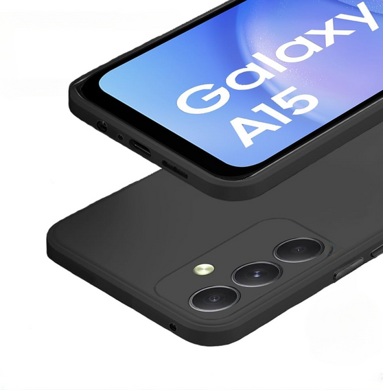 Etui do Samsung Galaxy A15, Silicone Lite, czarne + szkło 9H