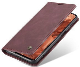 Etui CASEME do Xiaomi do Redmi Note 9s / 9 Pro, Leather Wallet Case, bordowe