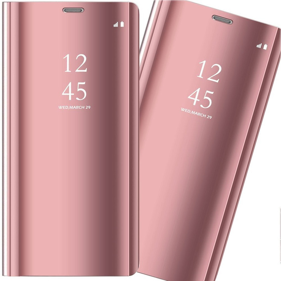 Etui do Samsung Galaxy A50/A30s, Clear View, różowe rose gold