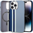 Etui do iPhone 14 Pro, Carbon Fiber MagSafe, niebieskie