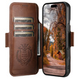 Etui z klapką 2w1 SUTENI do iPhone 17 Pro Max, do MagSafe, brązowe