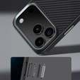 Etui BENKS Kevlar Armor PRO do iPhone 17 Pro, Carbon Fiber 600D A069, do MagSafe, aktywny przycisk – czarne