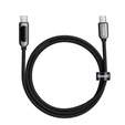 Baseus kabel USB-C na USB-C 1 m 100 W z wyświetlaczem mocy – Czarny