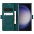 Etui do Samsung Galaxy S24 Ultra, ERBORD Vintage portfel z klapką, zielone