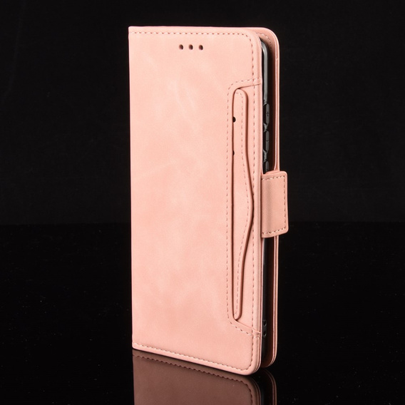 Etui z klapką do Realme GT 7 / 7T, Card Slot, różowe