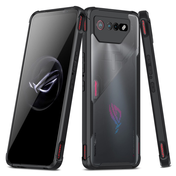 Etui do Asus ROG Phone 6 / ROG Phone 7 + Szkło Hartowane, AntiDrop Hybrid, czarne