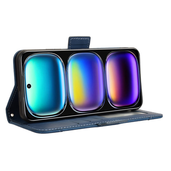 Etui z klapką do Infinix Hot 50i 4G, Card Slot, granatowe