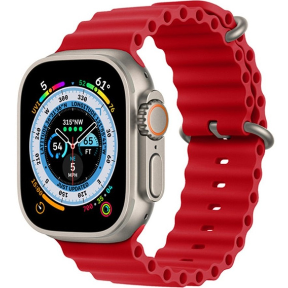 Pasek Silikonowy do Apple Watch 1/2/3/4/5/6/7/8/9/10/11/SE Ultra 1/2/3 42/44/45/46/49mm, Czerwony