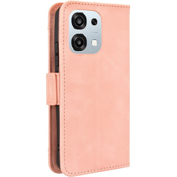 Etui z klapką do Oppo A6 Pro 5G, Card Slot, różowe