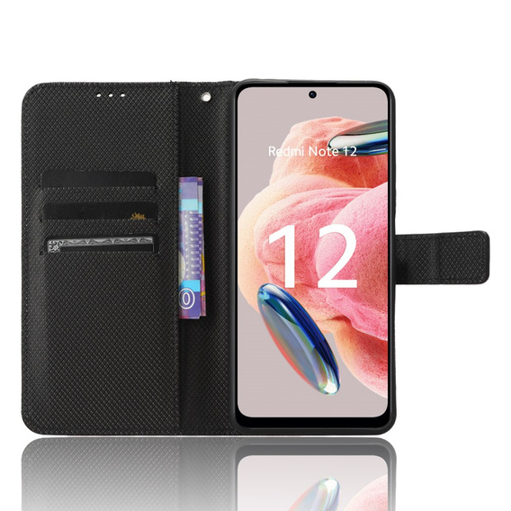 Etui z klapką do Xiaomi Redmi Note 12 4G, Wallet Smart Magnet, czarne