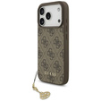 Etui GUESS do iPhone 17 Pro, 4G Charms Collection Hardcase, do MagSafe, brązowe