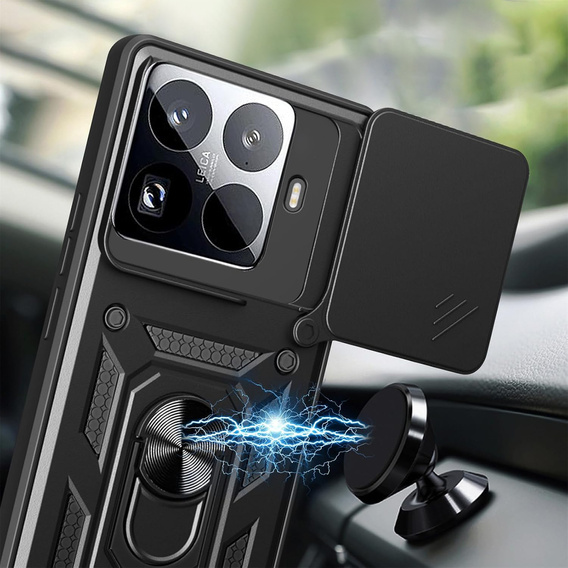 Etui pancerne do Xiaomi 15T Pro, CamShield Slide, czarne