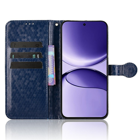 Etui z klapką do Xiaomi Poco F7 Wallet Rhombus - niebieskie