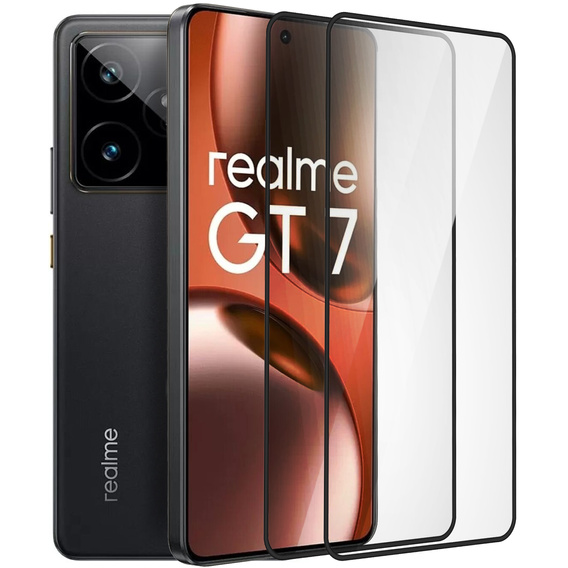 2x Szkło Hartowane do Realme GT 7 / 7T, ERBORD 3D pełne, szybka na cały ekran