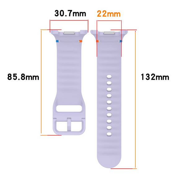 Pasek Silikonowy do Samsung Galaxy Watch 8 / 8 Classic, Fioletowy