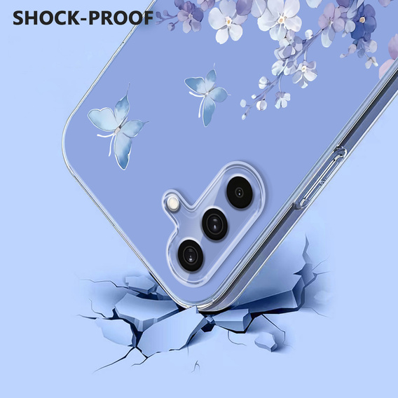 Etui do Samsung Galaxy S25 FE z motywem kwiatowym – fioletowe