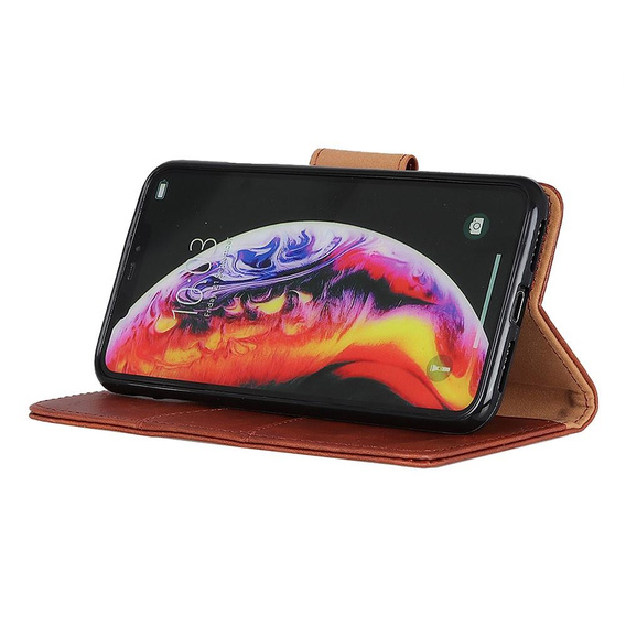 Skórzane Etui Wallet do Samsung Galaxy A50/A50S/A30S, brązowe