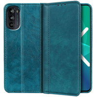 Etui z klapką do Motorola Moto G52 / G82 5G, Split Leather, zielone