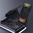 Etui do Samsung Galaxy S25 Ultra, Kickstand Bumper, z osłoną obiektywu, do MagSafe, czarne / czerwone