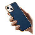 Etui do iPhone 13, Cowhide Leather, niebieskie