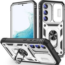 Etui pancerne do Samsung Galaxy S23, CamShield Slide, CamShield Slide, białe / czarne