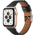 Pasek Skórzany do Apple Watch 1/2/3/4/5/6/7/8/9/10/11/SE Ultra 1/2/3 42/44/45/46/49mm, Czarny