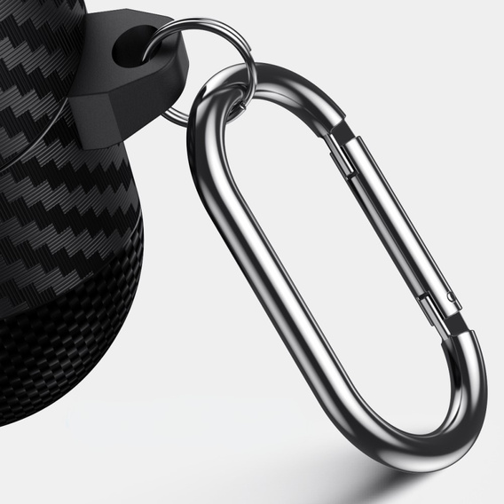 Stylowe etui TPU z motywem czaszki i karabińczykiem – Samsung Galaxy Buds 3 / 3 Pro