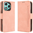 Etui z klapką do Honor 400 Lite, Card Slot, różowe
