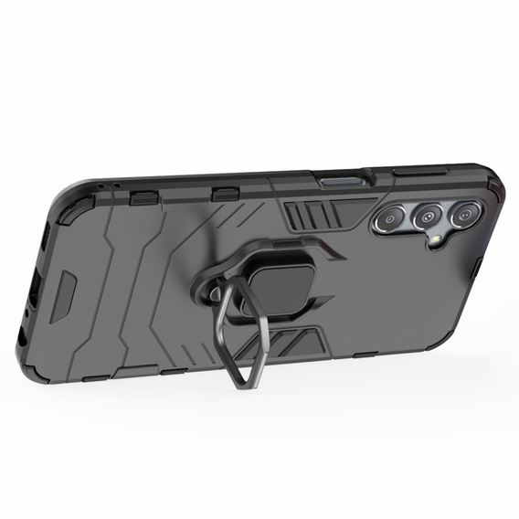 Etui do Samsung Galaxy A25 5G, Kickstand Ring, czarne + szkło 9H