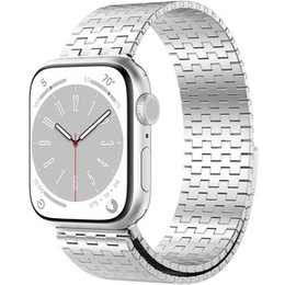 Stalowa Bransoleta do Apple Watch 1/2/3/4/5/6/7/8/9/10/11/SE Ultra 1/2/3 42/44/45/46/49mm, Srebrna