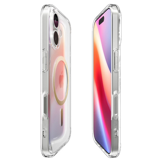 Etui Spigen do iPhone 17, Ultra Hybrid MagSafe, Clear/Gold