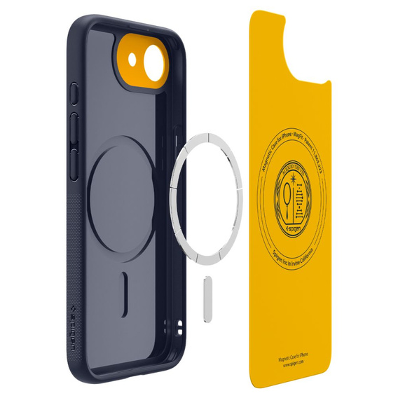 Etui Spigen do iPhone 16E, Nano Pop MagSafe, granatowe + Szkło Hartowane 9H