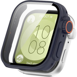 2w1 Etui + Szkło Hartowane do Huawei Watch Fit 3, Granatowe/Pomarańczowe