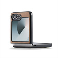 Etui do Samsung Galaxy Z Flip7, CASEME Litchi Leather, brązowe