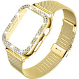 Bransoleta + Etui z Diamentami do Apple Watch 7/8/9 45mm, Złota