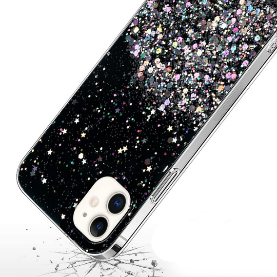 Etui do iPhone 12/12 Pro, Glittery, czarne
