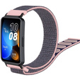 Pasek Nylonowy do Huawei Band 8 / Huawei Band 9 / Huawei Band 10, Szary / Różowy