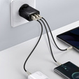 BASEUS Ładowarka Sieciowa 2xUSB + USB Type-C, 30W, Black