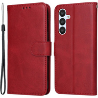 Etui z klapką do Samsung Galaxy A34 5G, Leather Wallet, czerwone