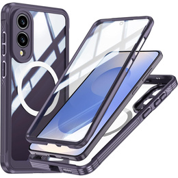 Etui do Samsung Galaxy S25 Edge, Shockproof, ze szkłem, do MagSafe, fioletowe