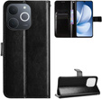 Etui z klapką do Realme Note 70T 4G, Crazy Horse Wallet, czarne