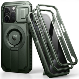 Etui Dexnor do iPhone 15 Pro – magnetyczne, z przesuwaną osłoną aparatu - zielone