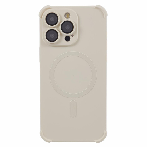 Etui silikonowe do iPhone 15 Pro Max, Magnetic, do MagSafe, beżowe