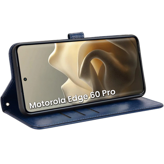 Etui z klapką do Motorola Edge 60 Pro, Wallet Rhombus, niebieskie
