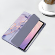 Etui do Samsung Galaxy Tab S11, Smartcase Hybrid, z miejscem na rysik, Marble fioletowe