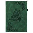 Etui do Lenovo Tab M10 Plus 10.6 Gen 3 TB-125F TB-128F, Wallet Pen Slot, butterflies, zielone