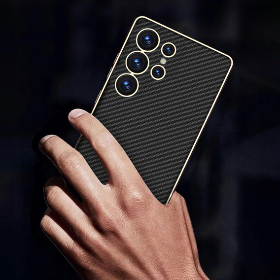 Etui do Samsung Galaxy S25 Ultra, GKK Leather, carbon czarne