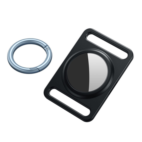Etui do Apple AirTag 2 / 1, aluminiowe, z karabińczykiem, czarne