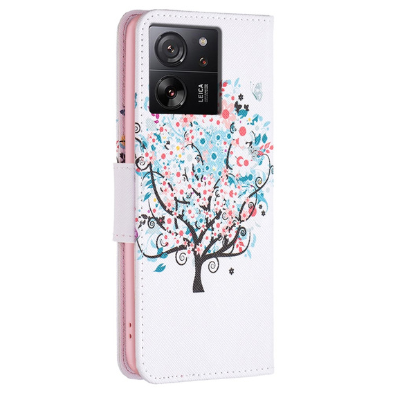 Etui z klapką do Xiaomi 13T / 13T Pro, Wallet, Colorful Tree białe